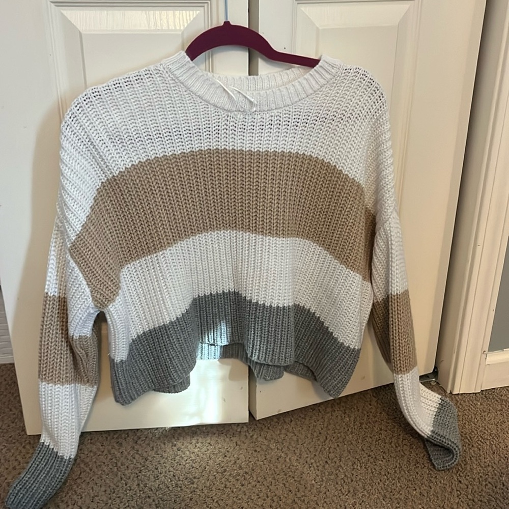 Striped cropped sweater
